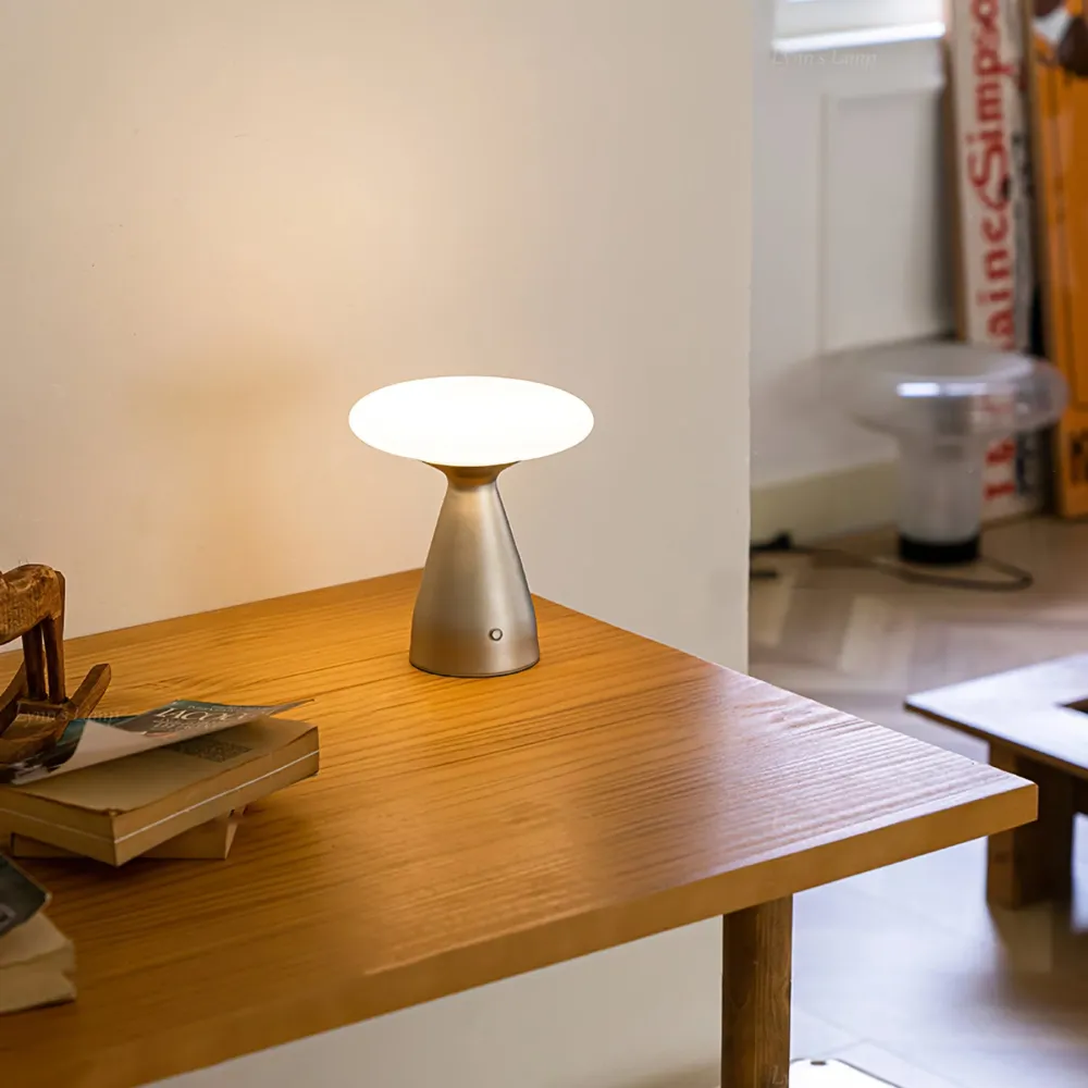 Modern LED Table Lamp | Wireless Metal Glass Design
