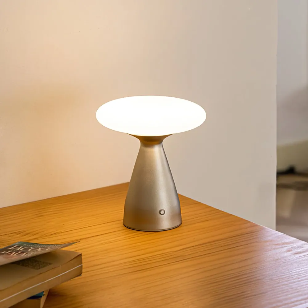 Modern LED Table Lamp | Wireless Metal Glass Design
