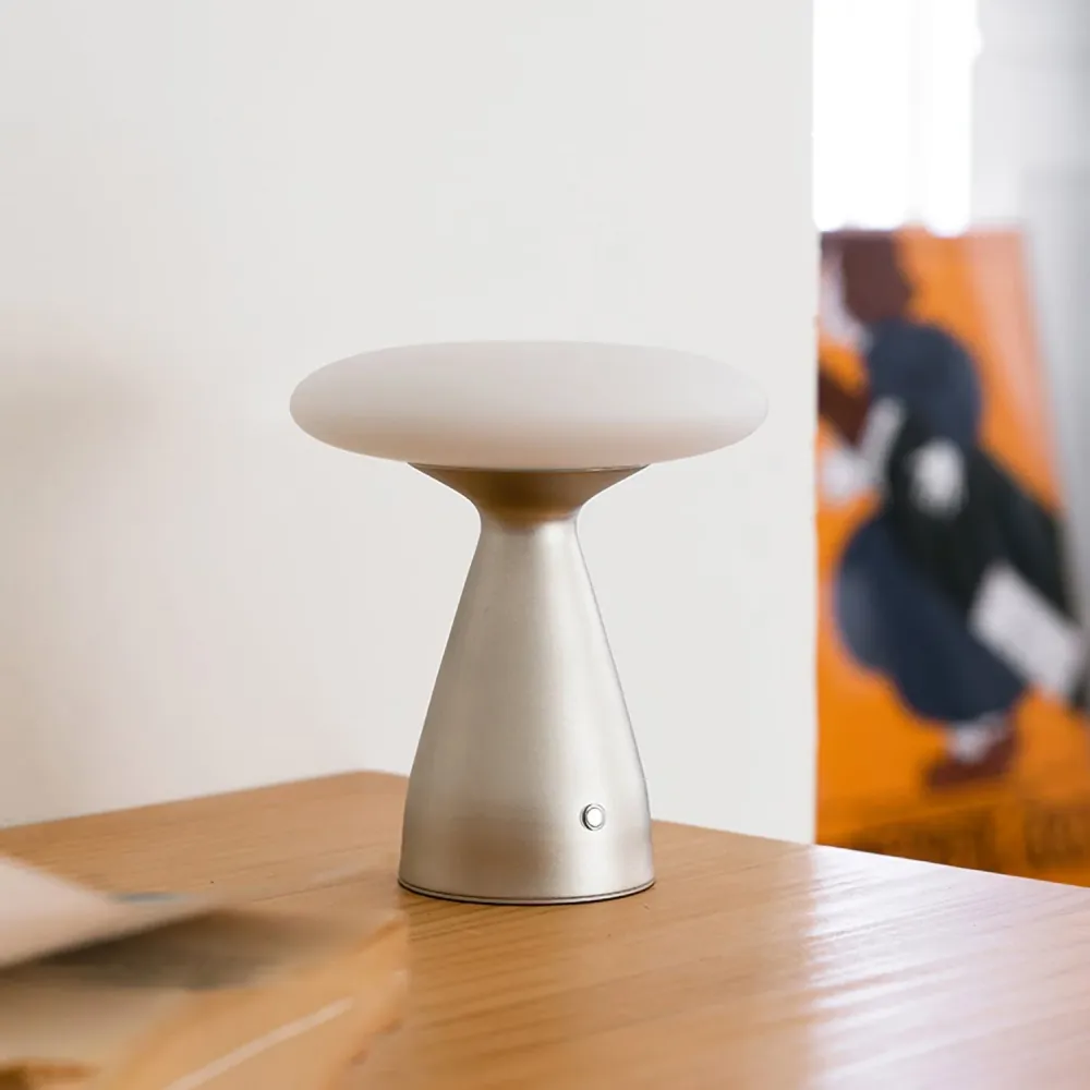 Modern LED Table Lamp | Wireless Metal Glass Design