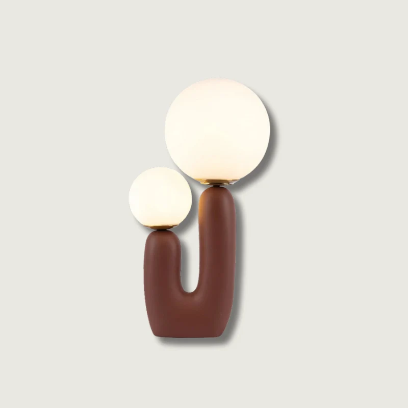 Modern Table Lamp | Dual Globe Glass Design White