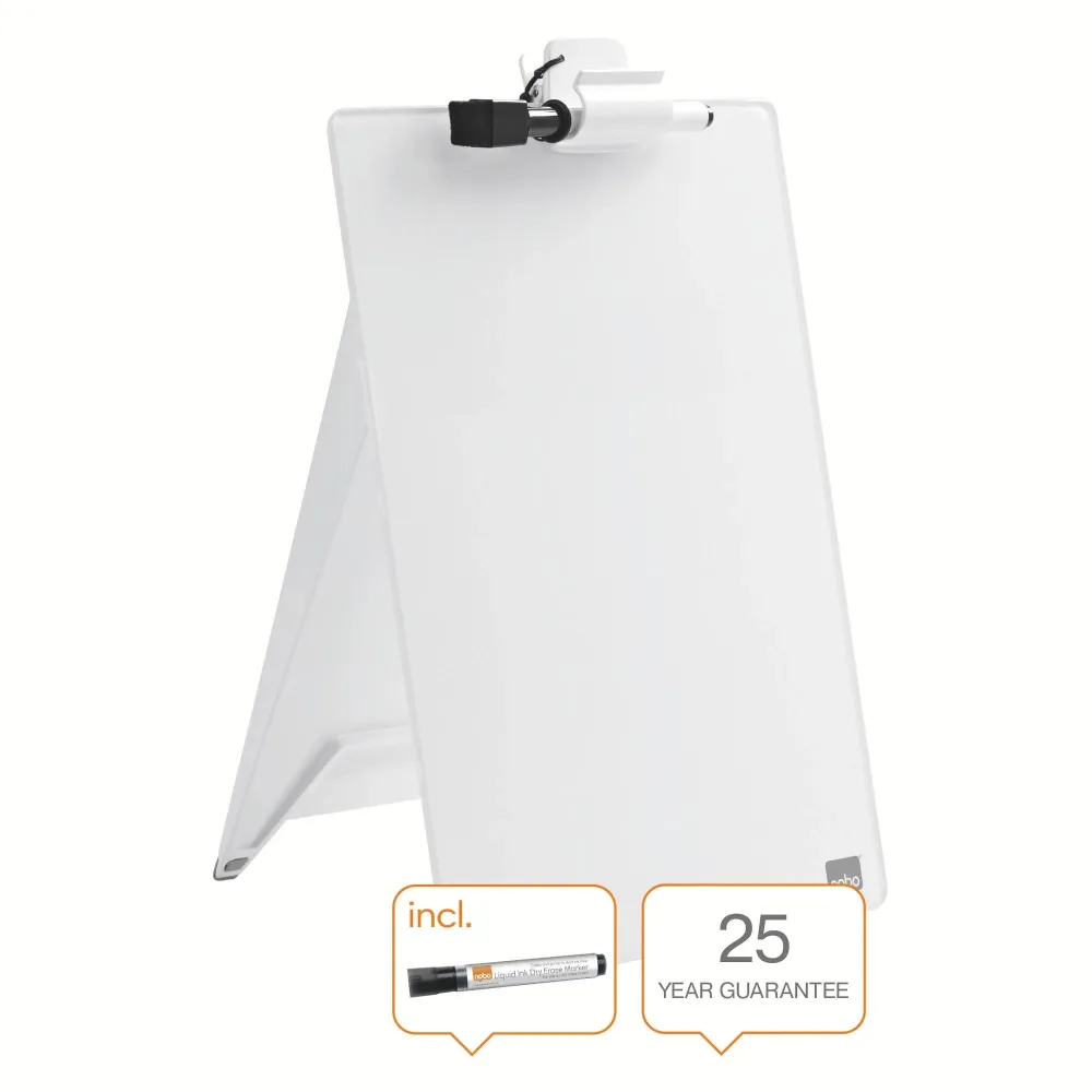 Nobo Diamond bord flipover glas alabast 22x30 cm