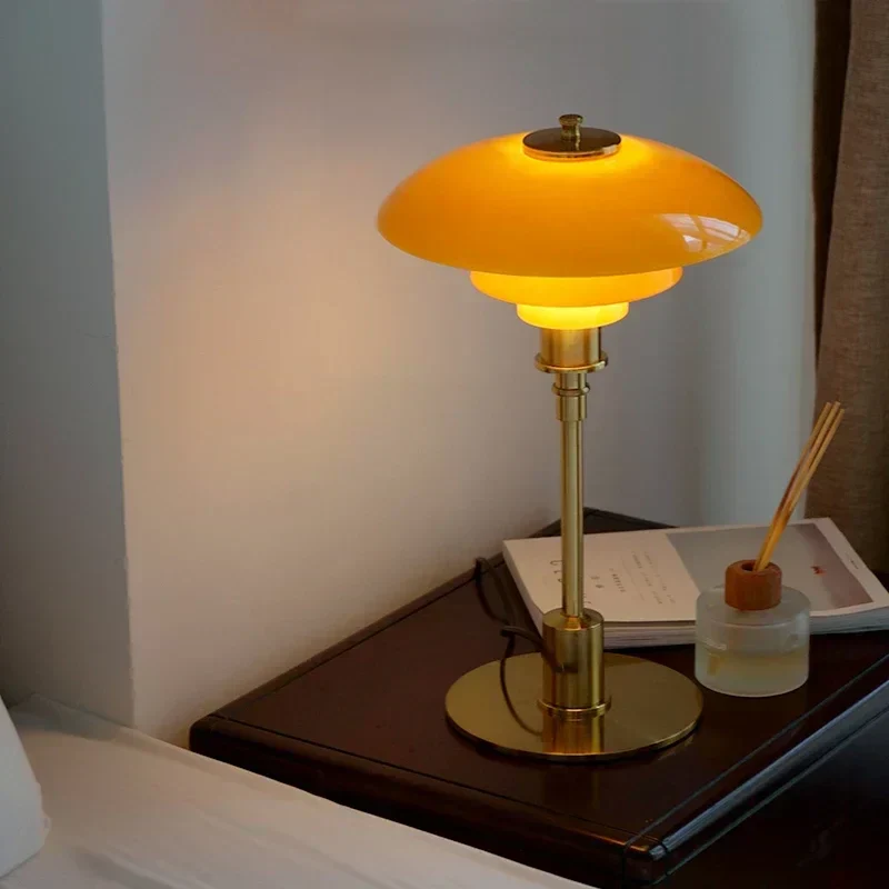 Nordic Glass Table Lamp | Tiered Shade Design