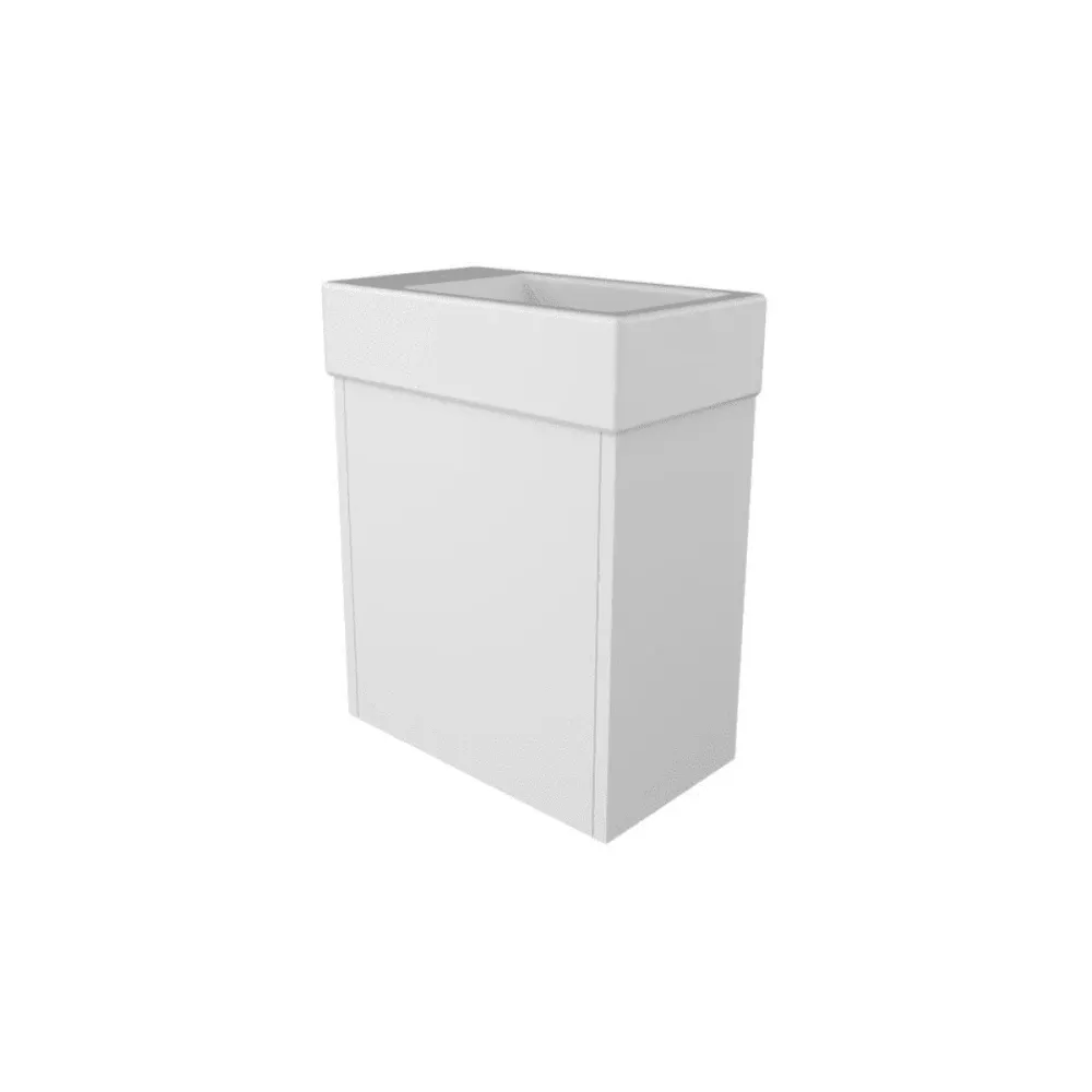 Sanibell Proline håndvask med hanehul til venstre - 40x23cm - alabast porcelæn