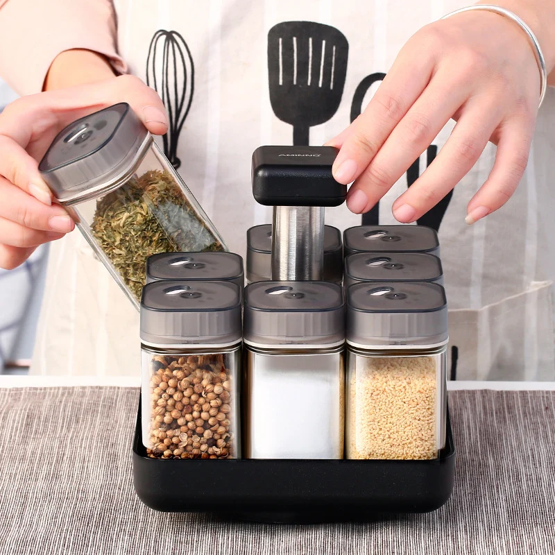 Glas krydderikrukke organizer sæt Simply Home