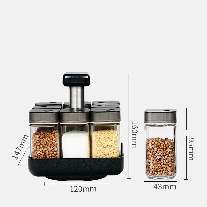 Glas krydderikrukke organizer sæt Simply Home