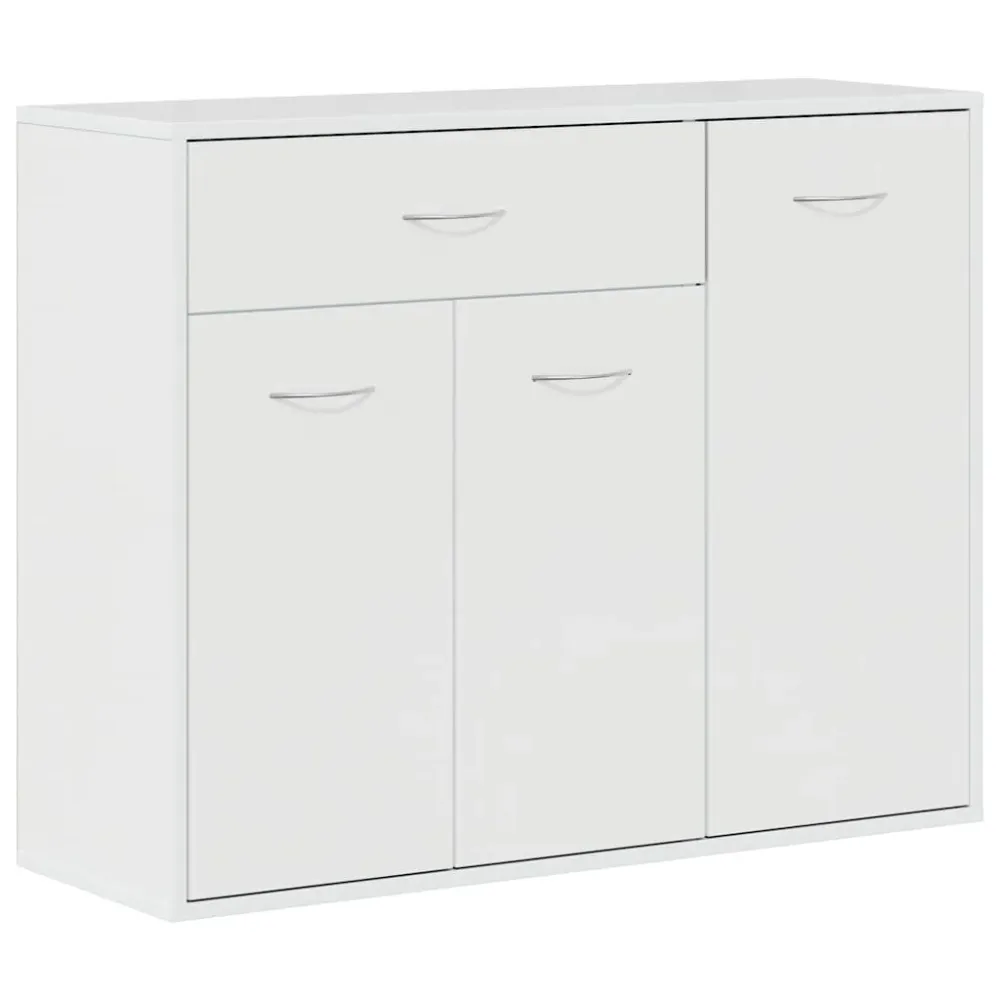 skænk 88x30x70 cm indbygget træ hvid højglans