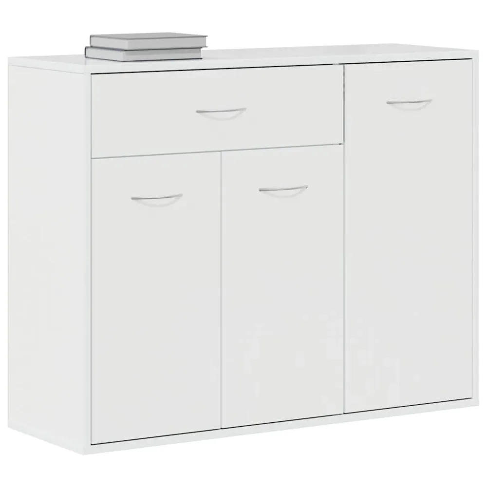 skænk 88x30x70 cm indbygget træ hvid højglans