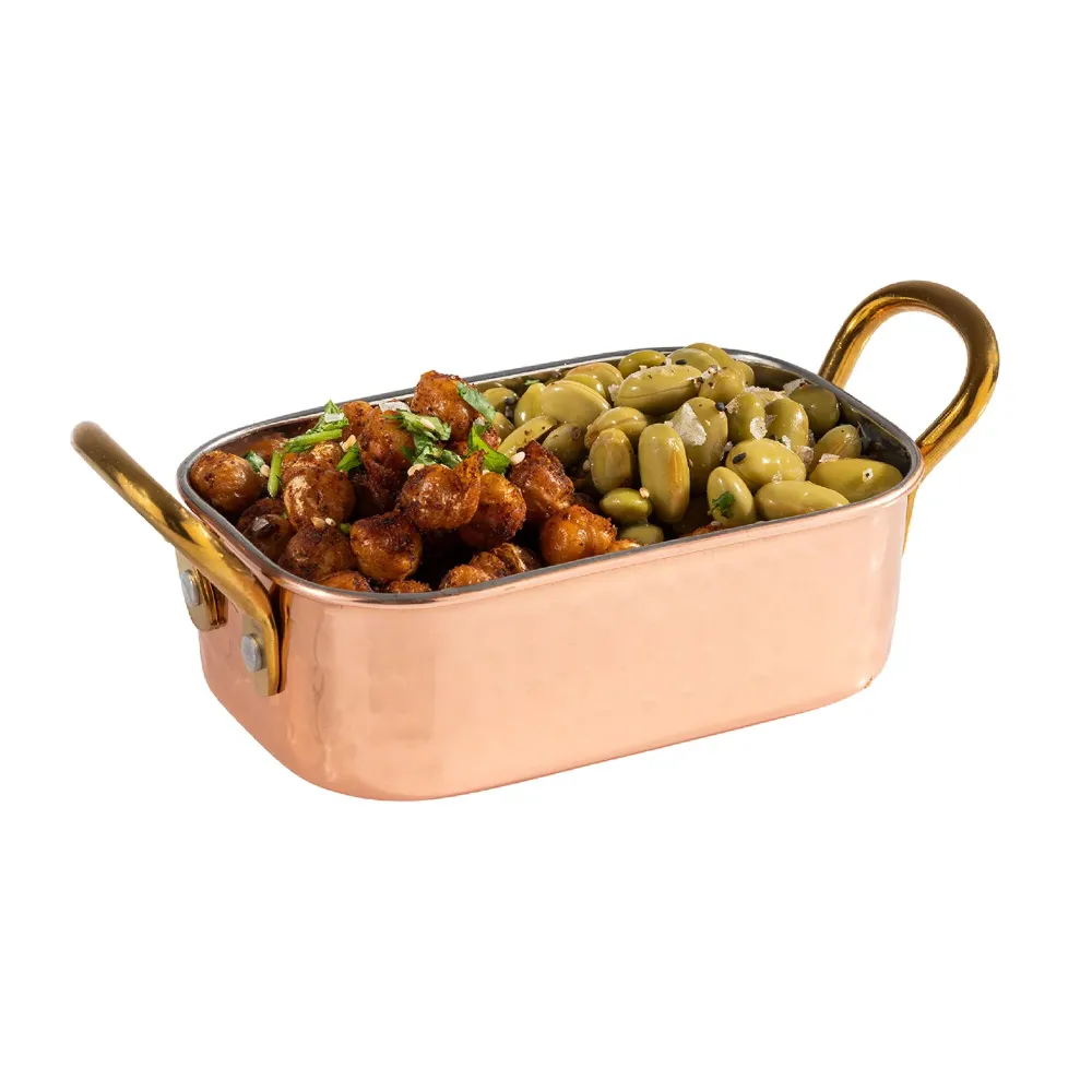 (6 stk.) MinI serveringspande - MUMBAI - rustfrit stål - 0,25 Liter - 125x85mm - terra cotta