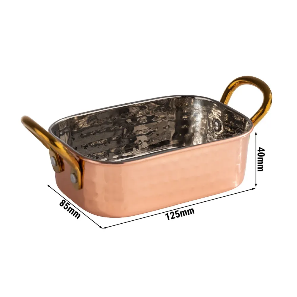 (6 stk.) MinI serveringspande - MUMBAI - rustfrit stål - 0,25 Liter - 125x85mm - terra cotta