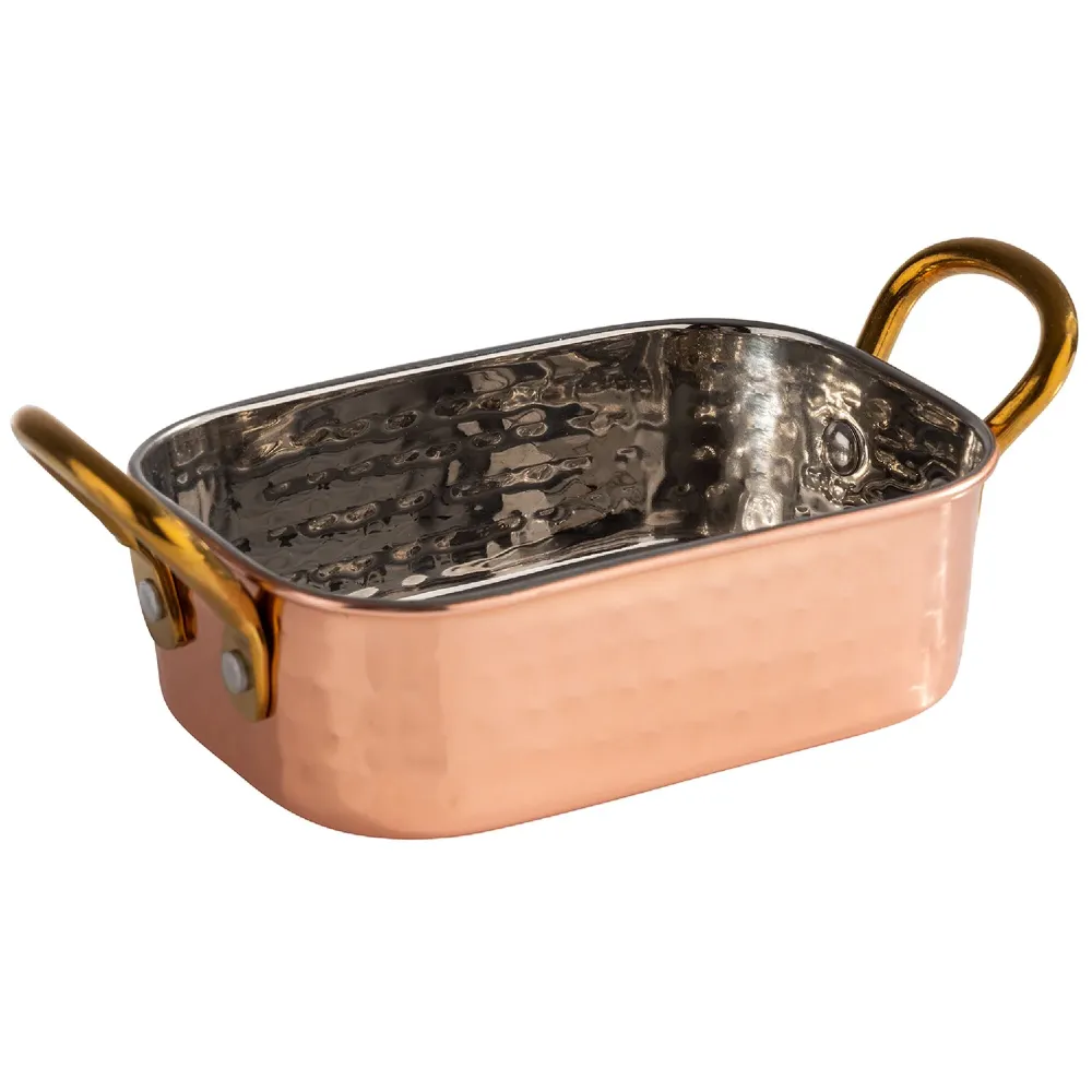 (6 stk.) MinI serveringspande - MUMBAI - rustfrit stål - 0,25 Liter - 125x85mm - terra cotta