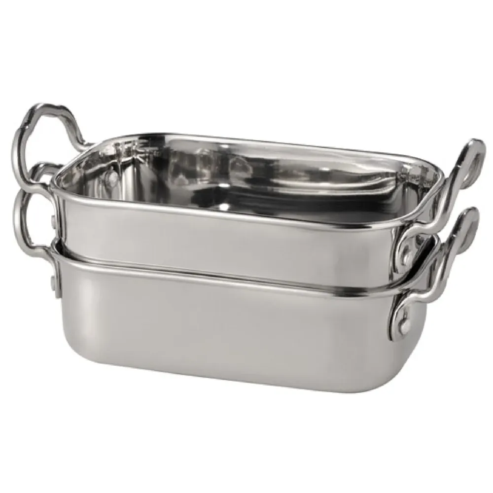 (6 stk.) Portable serveringspande - SNACKHOLDER - rustfrit stål - 0,5 Liter - 145x95mm