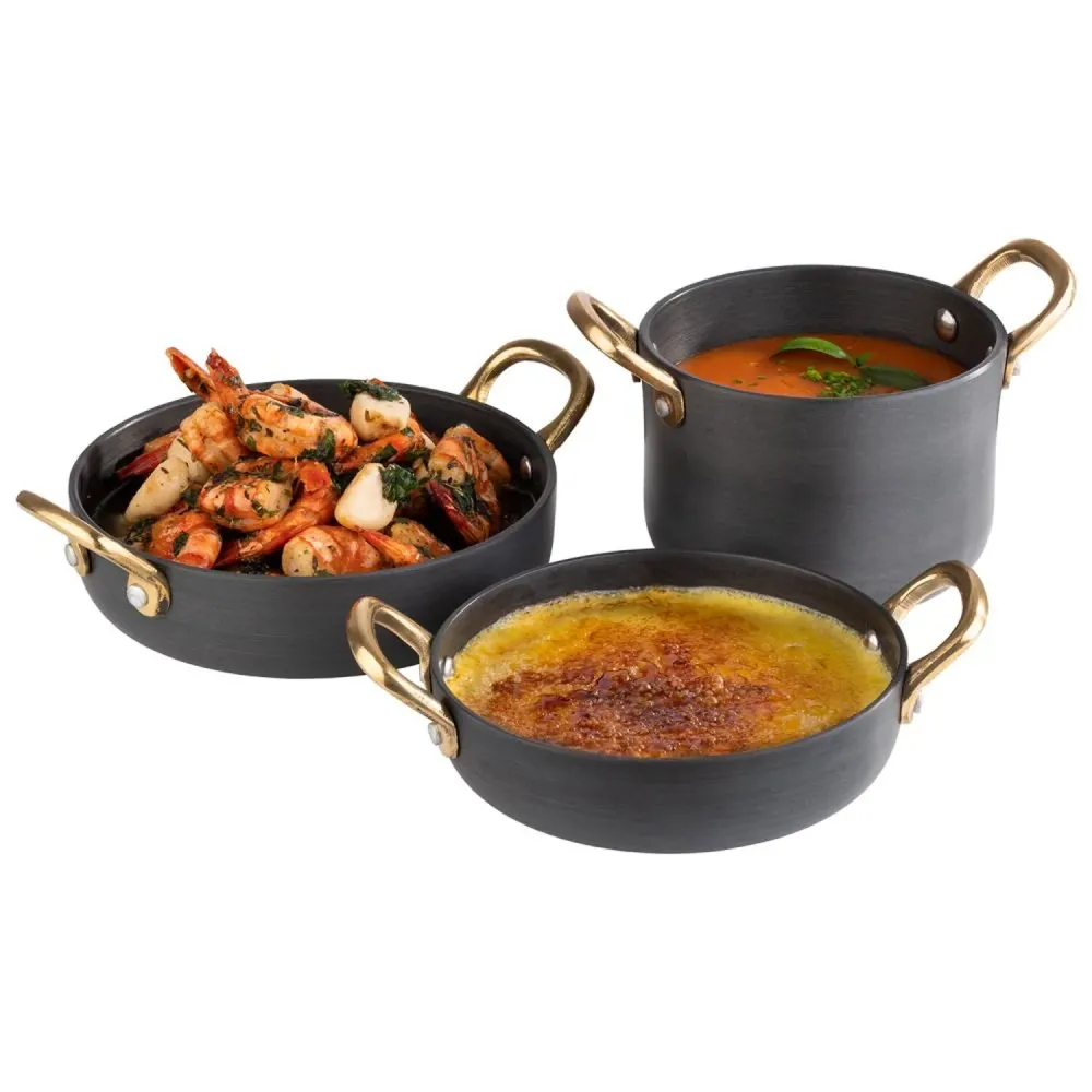(6 stk.) Serveringsfade - CASTORO - Aluminium - 0,5 Liter - Ø 150 mm - Grå
