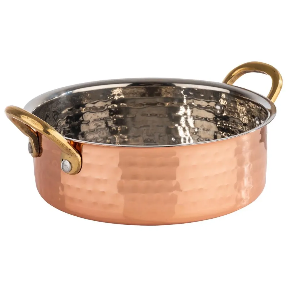 (6 stk.) Serveringsskål - MUMBAI - rustfrit stål - 0,7 Liter - Ø 160 mm - terra cotta
