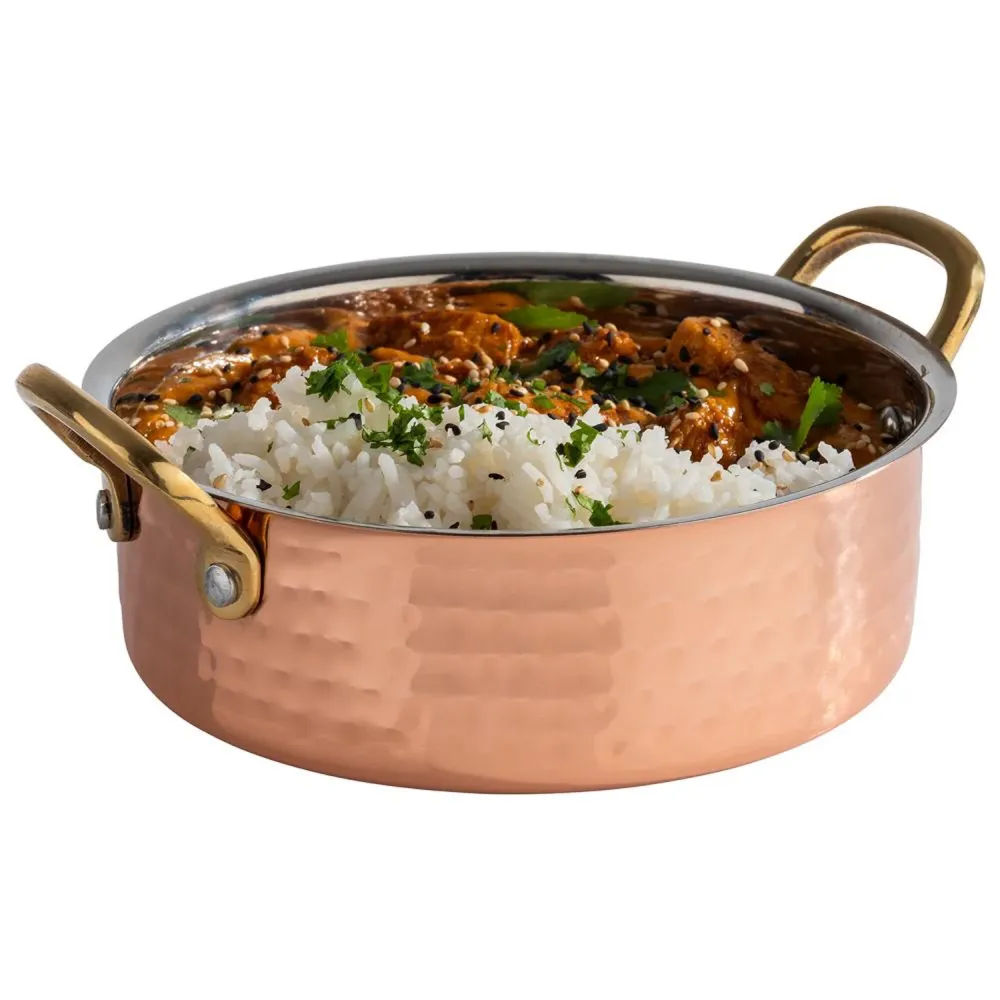 (6 stk.) Serveringsskål - MUMBAI - rustfrit stål - 0,7 Liter - Ø 160 mm - terra cotta