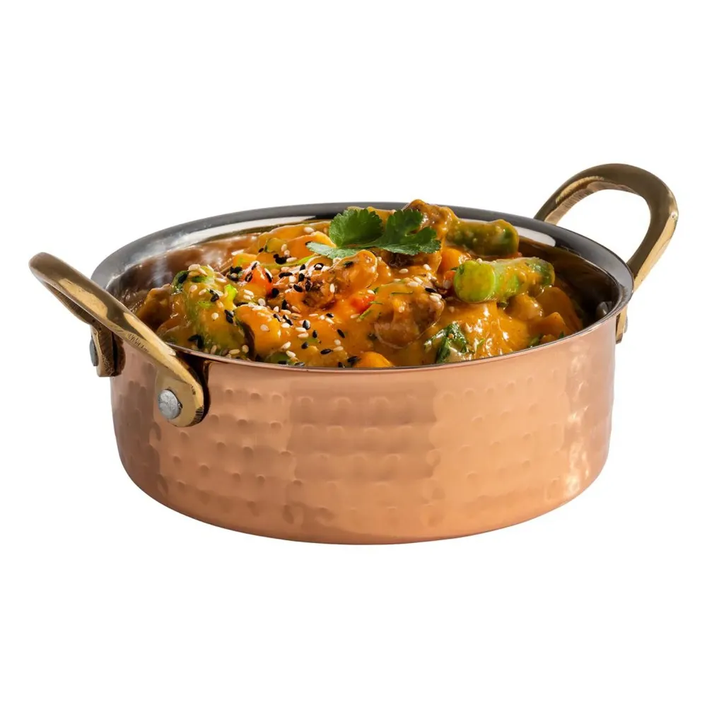 (6 stk.) Serveringsskål - MUMBAI - rustfrit stål - 0,5 Liter - Ø 140 mm - terra cotta