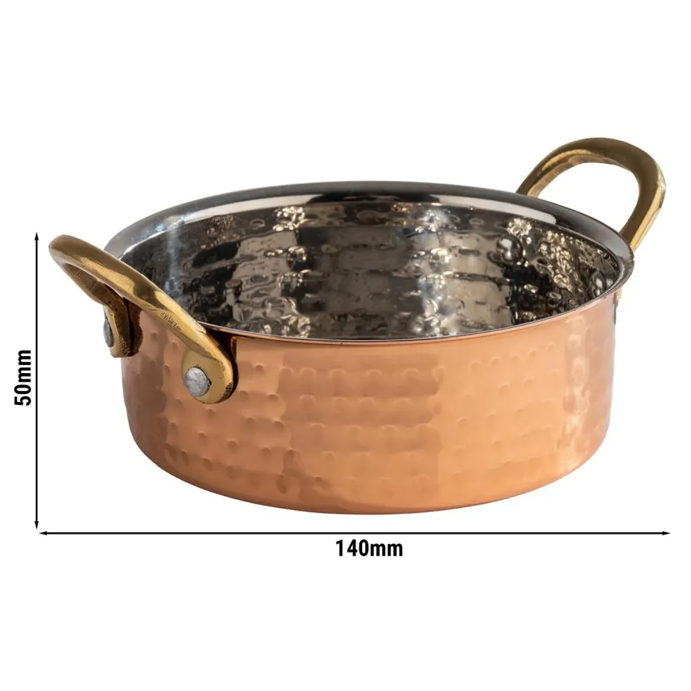 (6 stk.) Serveringsskål - MUMBAI - rustfrit stål - 0,5 Liter - Ø 140 mm - terra cotta