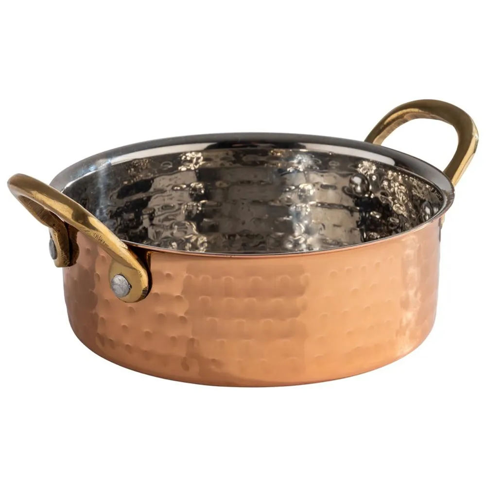(6 stk.) Serveringsskål - MUMBAI - rustfrit stål - 0,5 Liter - Ø 140 mm - terra cotta