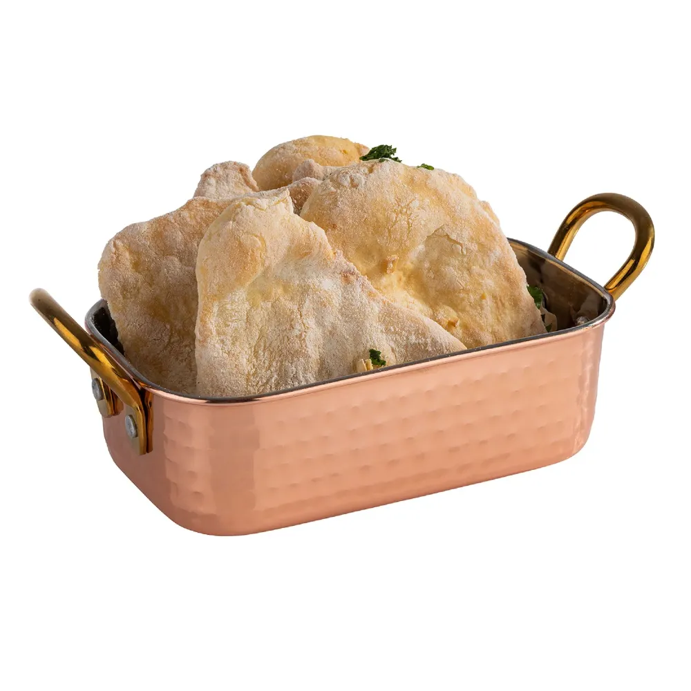 (6 stk.) Travel serveringspande - MUMBAI - rustfrit stål - 0,45 Liter - 145x95mm - kobber