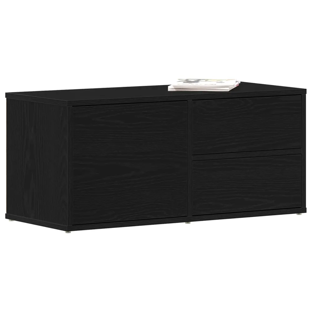 Tv-Bord Med Skuffe Midnight 80 X 34 X 35.5 Cm Konstrueret Træ