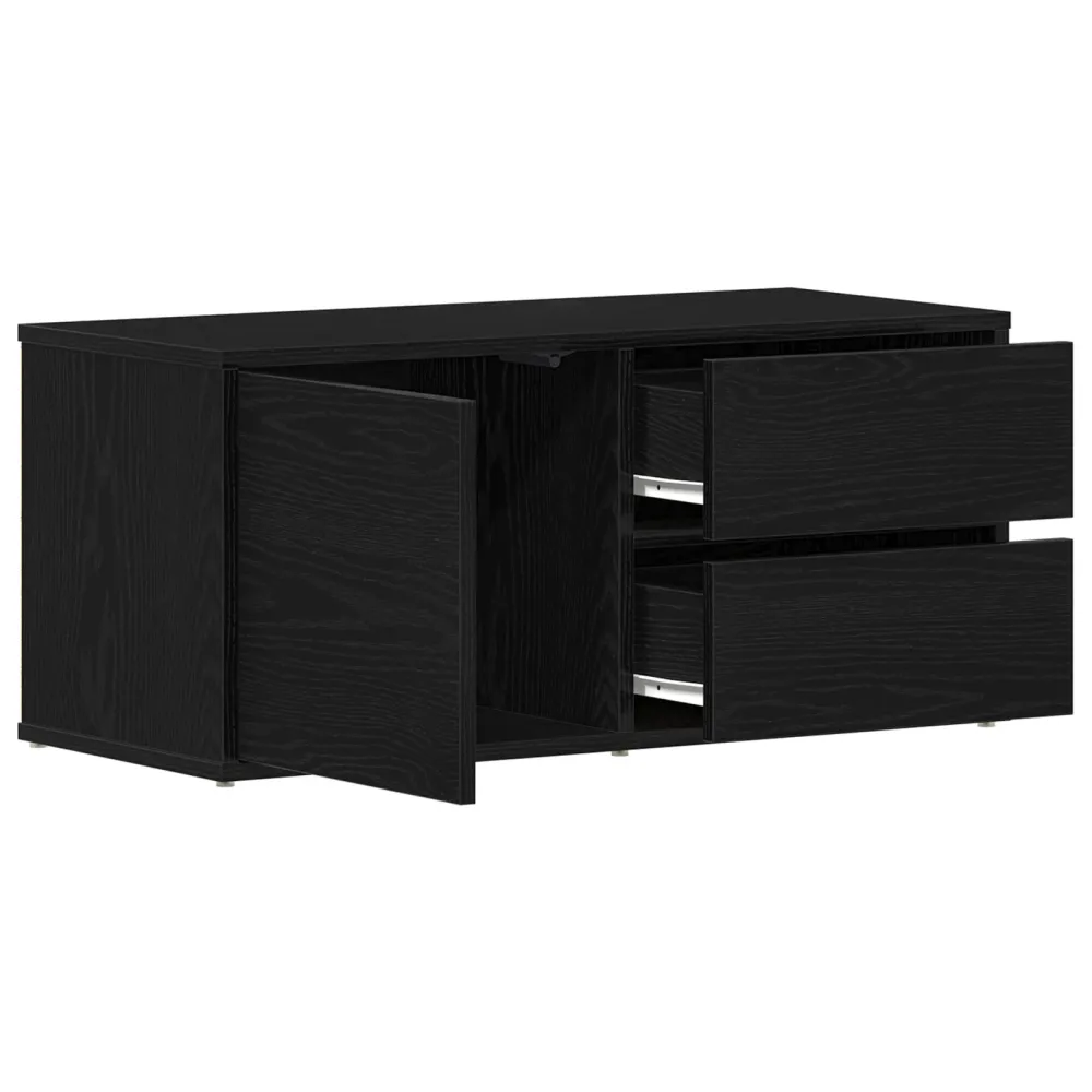 Tv-Bord Med Skuffe Midnight 80 X 34 X 35.5 Cm Konstrueret Træ