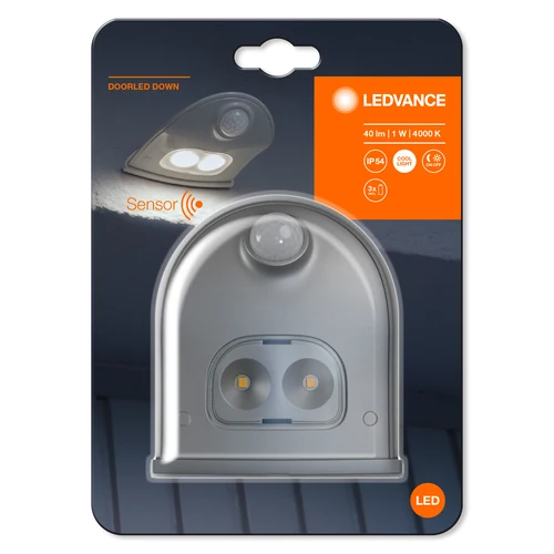 LEDVANCE Door LED batteridrevet udendørs væglampe IP54 med sensor