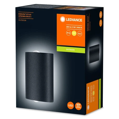 LEDVANCE ENDURA Style UpDown Deco 500lm 6W/830 130mm mørkegrå