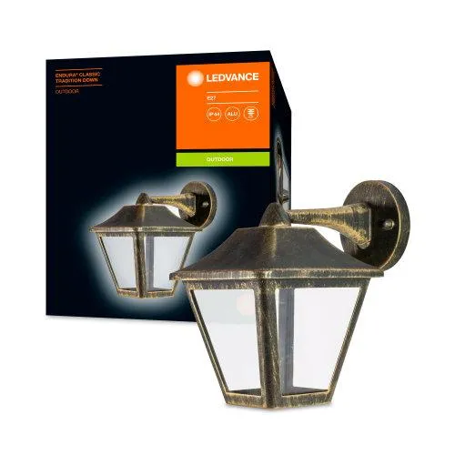 LEDVANCE LED-væg- og loftslampe, armatur til udendørs brug, E27-sokkel, Endura Classic Trad Down, E27
