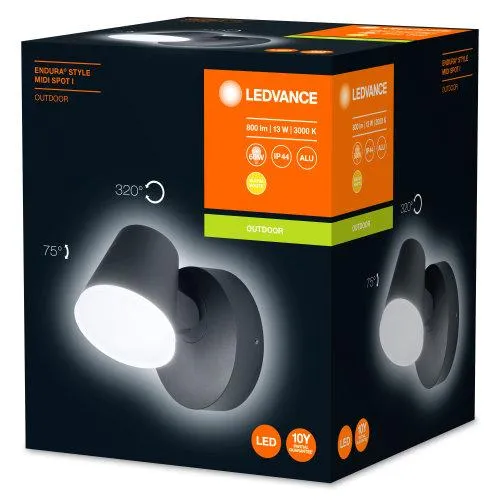 LEDVANCE LED-væg- og loftslampe, armatur til udendørs brug, varm hvid, Endura Style Midi Spot I