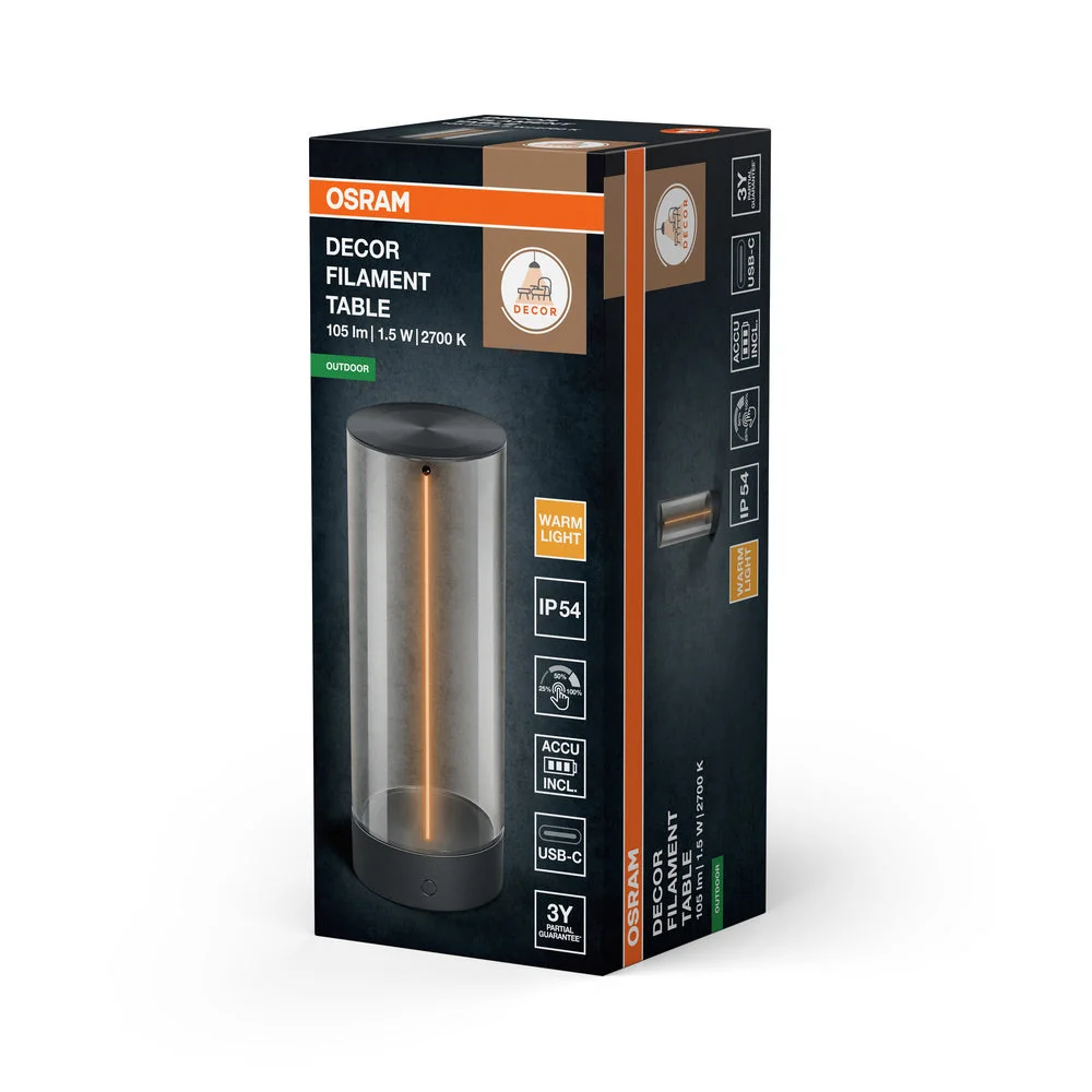 OSRAM ENDURA Style Decor filament Table USB 105lm 1,2W/827 IP54
