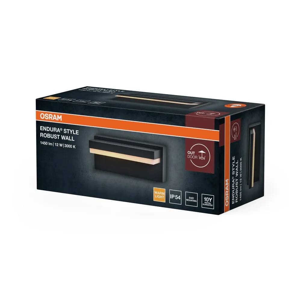 OSRAM ENDURA Style Robust Wall 1450lm 12W/830 IP54 mørkegrå