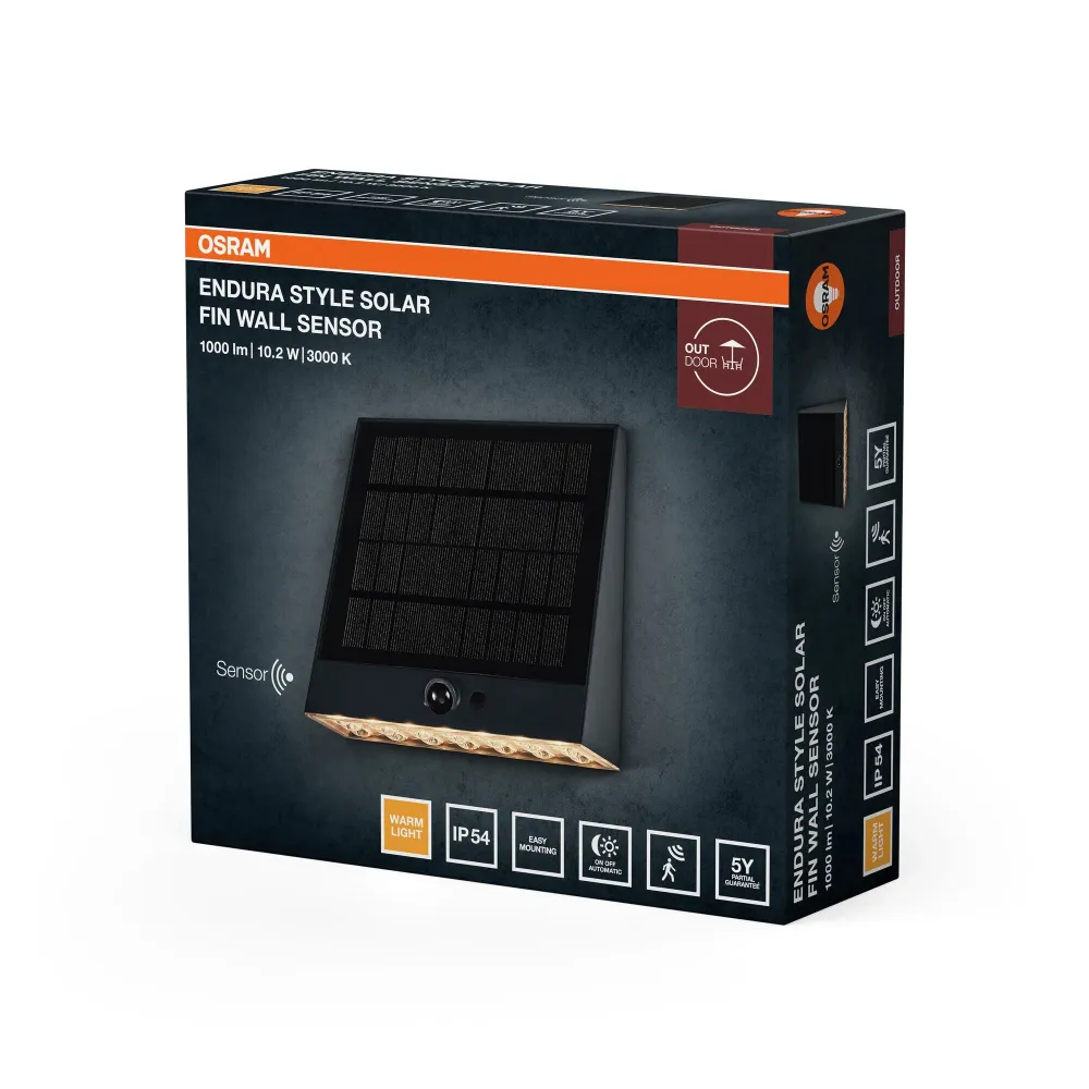 OSRAM ENDURA Style Solar Fin 1000lm 10,2W/830 mørkegrå