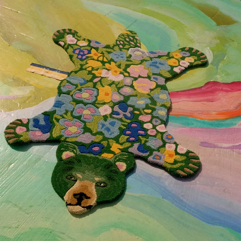 Doing Goods - Josie Jardin Bear - Large - Grøn Blomster bjørn