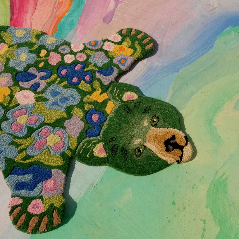 Doing Goods - Josie Jardin Bear - Large - Grøn Blomster bjørn