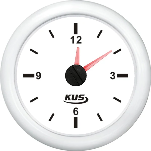 Kus, Ur hvid, Brændstofmåler, Ø 52 mm, 12/24 V, IP67