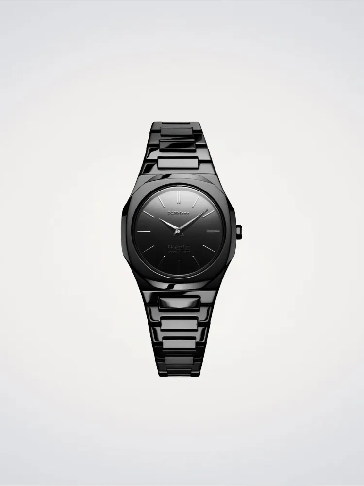 D1 Milano Black Gleam Ultra Thin Watch 30 mm D1-UTBL41