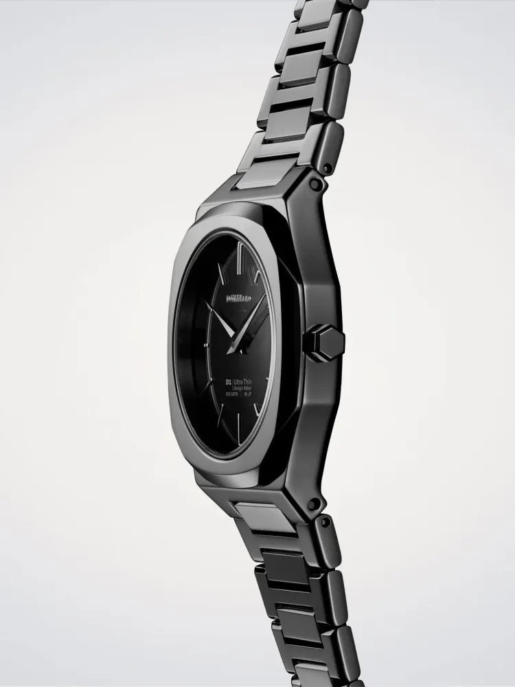D1 Milano Black Gleam Ultra Thin Watch 30 mm D1-UTBL41