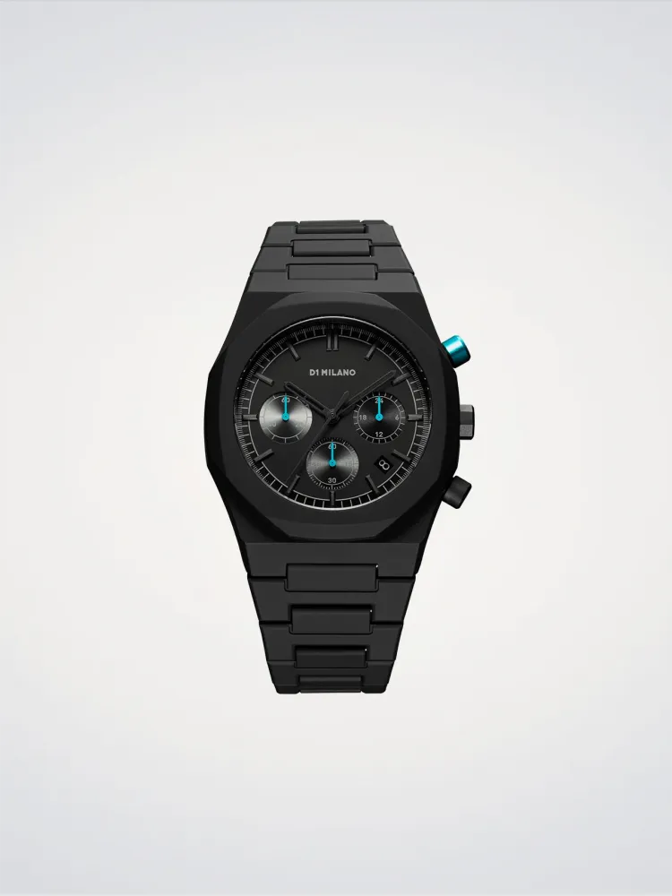 D1 Milano Charcoal Black Polychrono 40,5 mm D1-PHBJ07