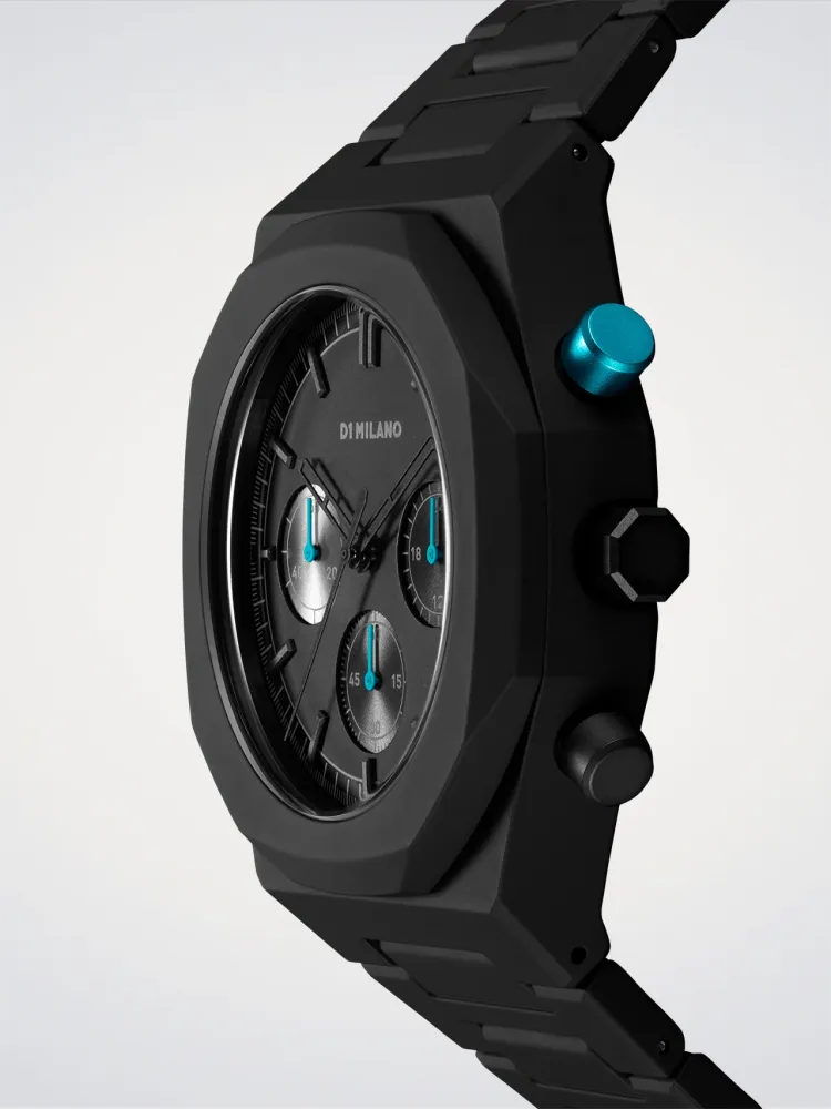D1 Milano Charcoal Black Polychrono 40,5 mm D1-PHBJ07