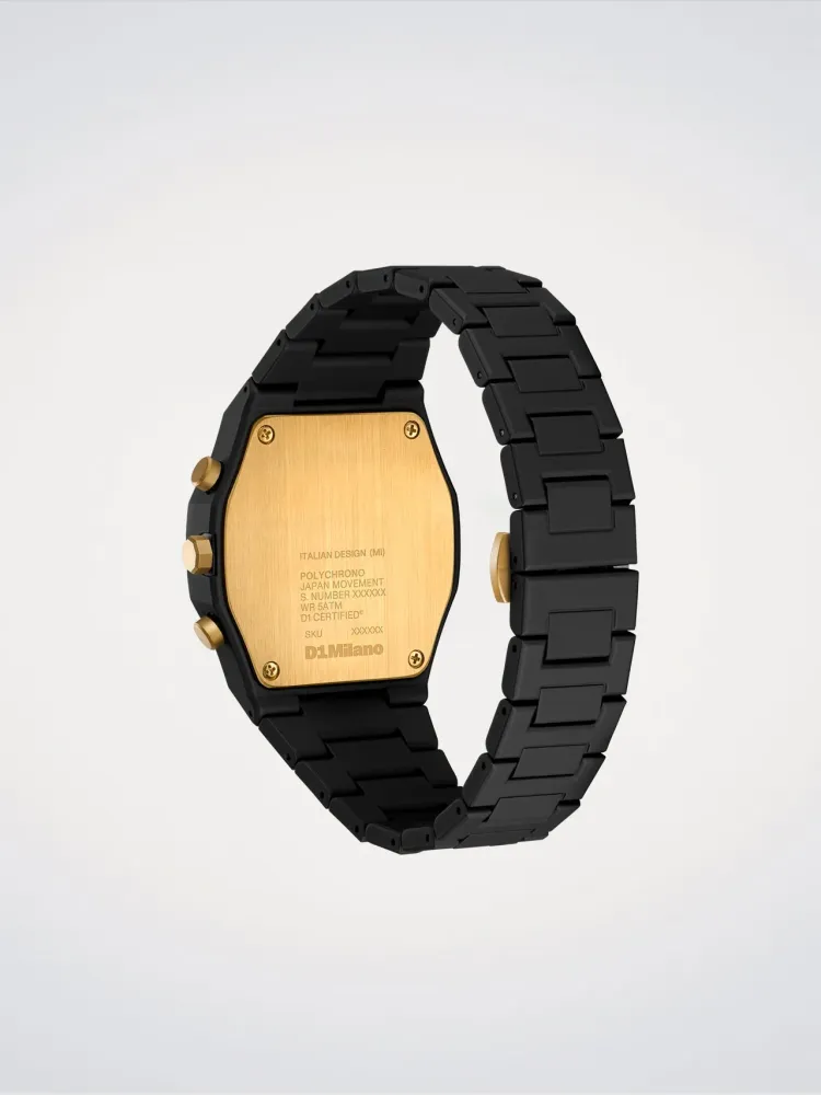 D1 Milano Forgyldt Solar Polychrono Ur 40,5 mm D1-PHBJ16