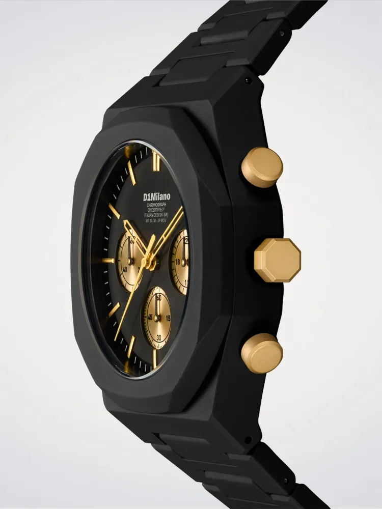 D1 Milano Forgyldt Solar Polychrono Ur 40,5 mm D1-PHBJ16