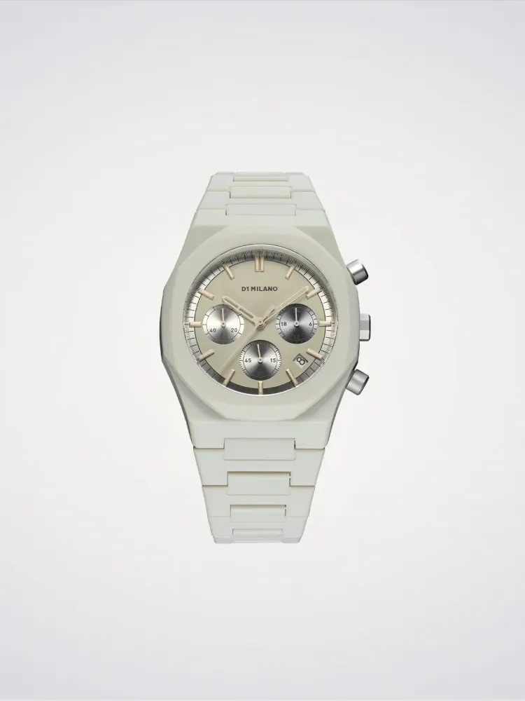 D1 Milano Fossil Grå Polychrono 40,5 mm D1-PHBJ08