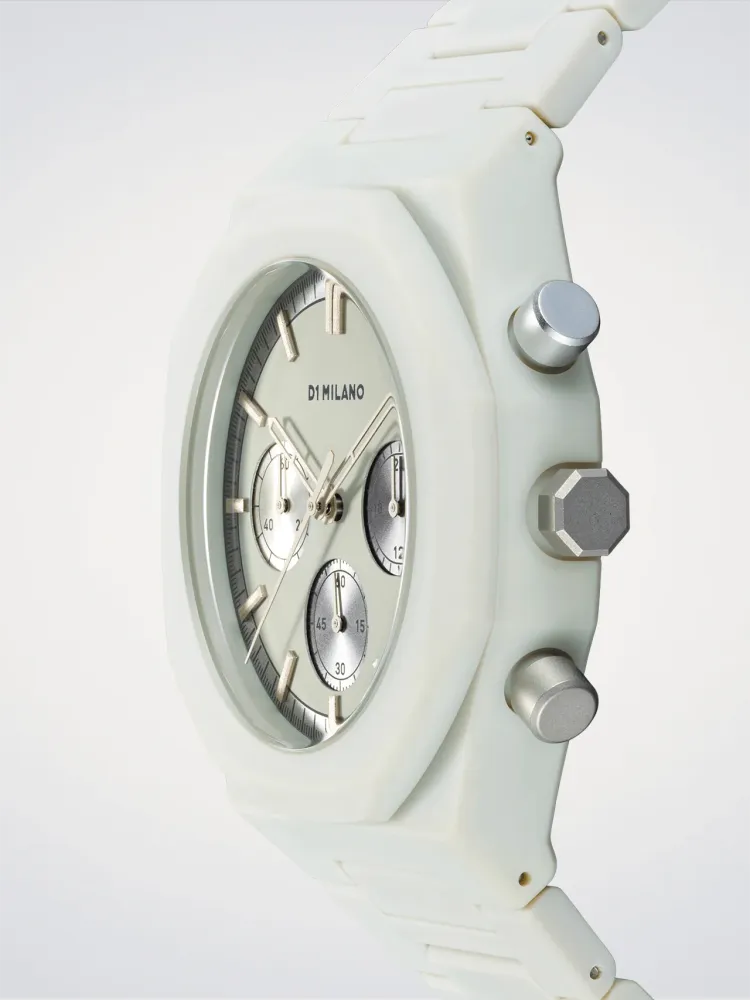 D1 Milano Fossil Grå Polychrono 40,5 mm D1-PHBJ08