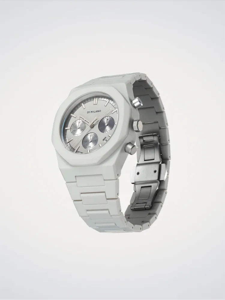 D1 Milano Fossil Grå Polychrono 40,5 mm D1-PHBJ08