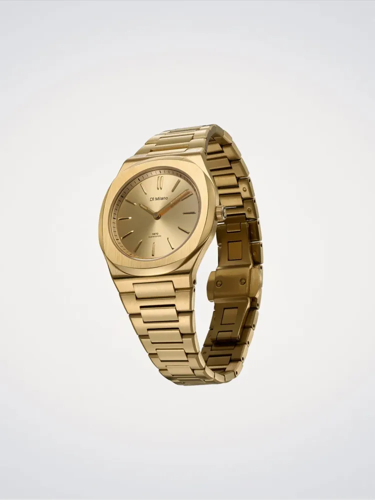 D1 Milano Gold Mellow Ultra Thin Watch 34mm D1-UHBL02