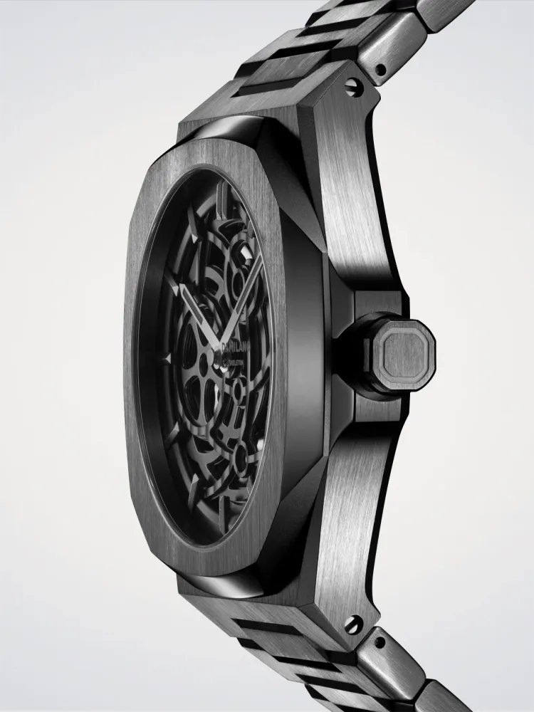 D1 Milano Gun Metal Skelet 41,5 mm D1-SKBJ11