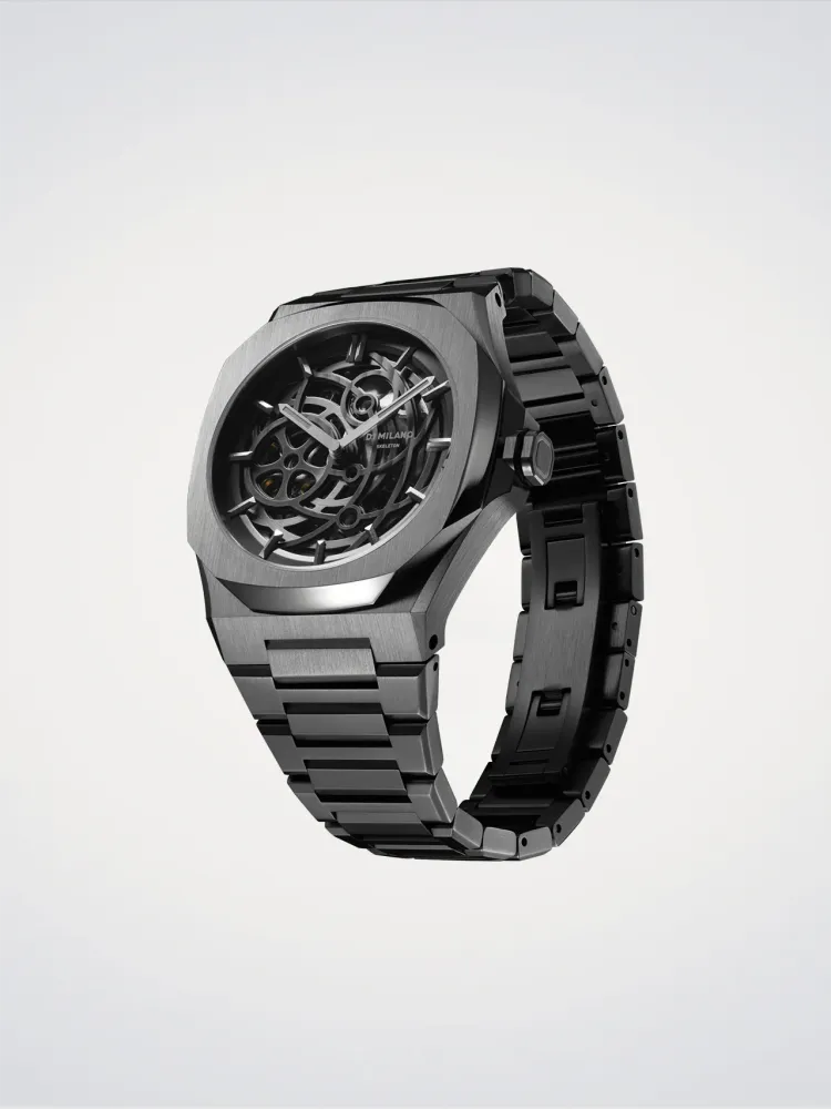 D1 Milano Gun Metal Skelet 41,5 mm D1-SKBJ11