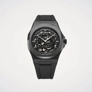 D1 Milano Jet Black Skeleton Rubber 41,5 mm D1-SKRJ17