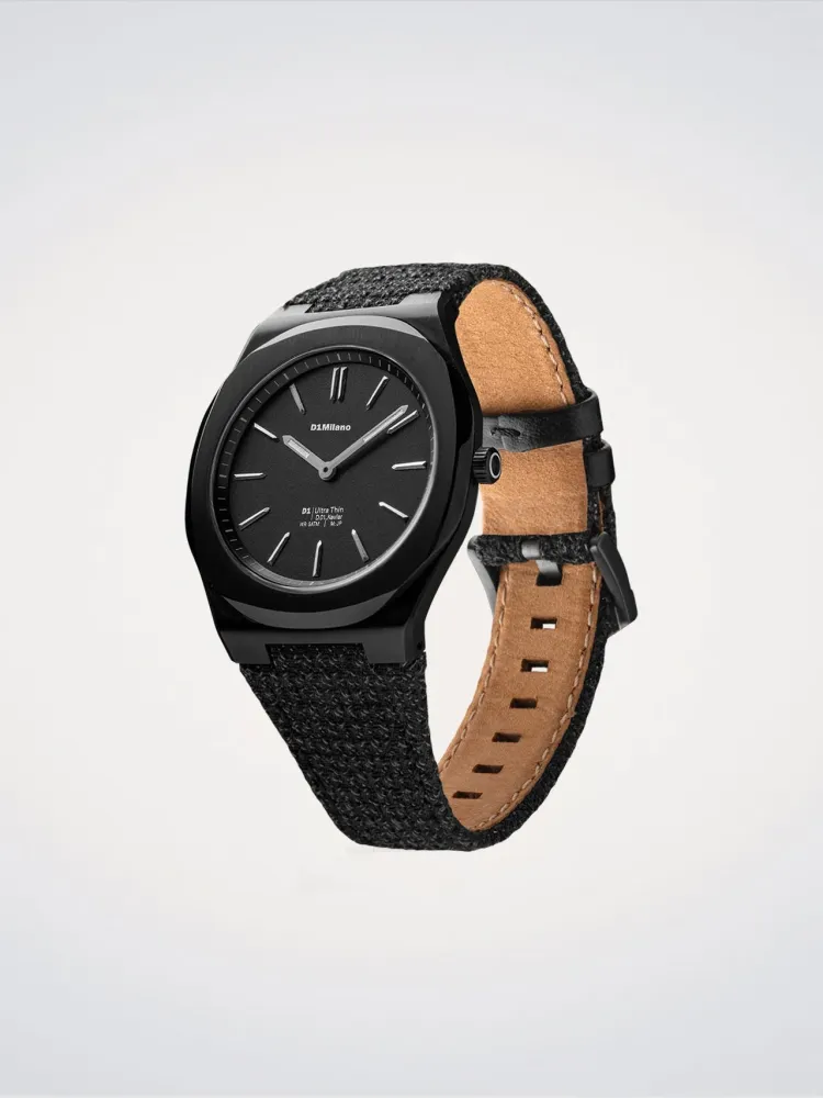D1 Milano Sort Kevlar Ultra Thin Watch 39 mm D1-UHKJ01