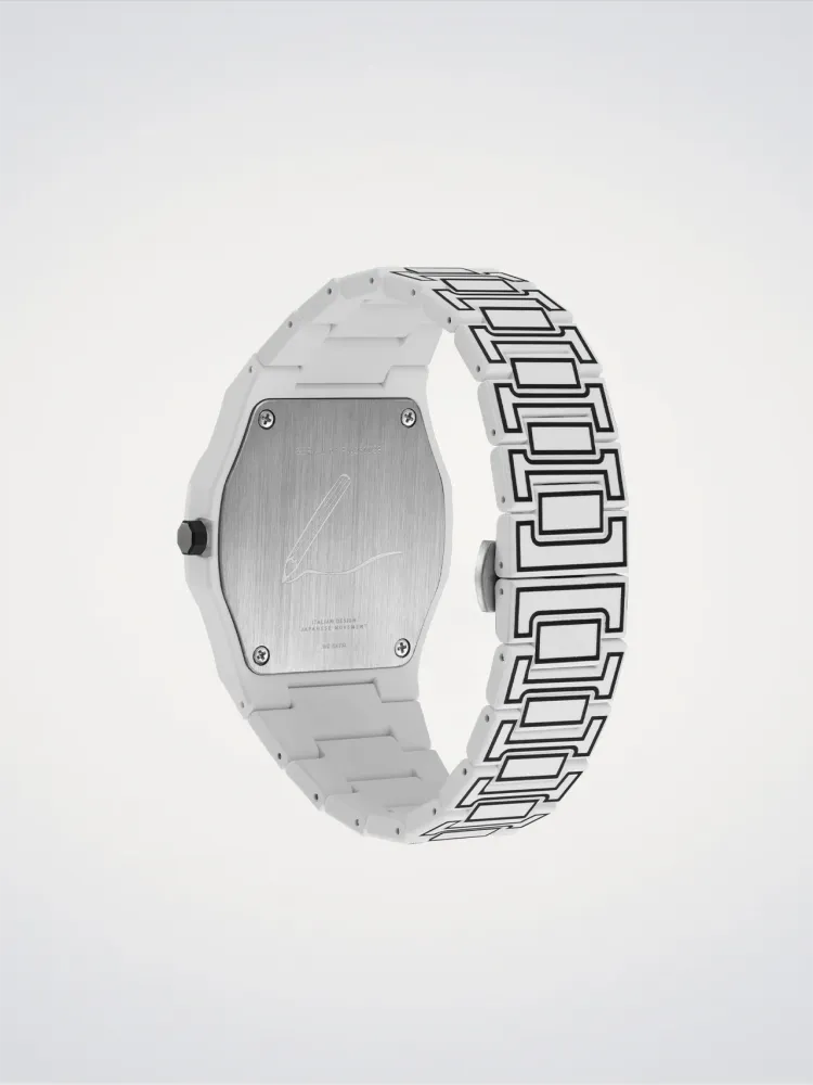 D1 Milano White Sketch Polycarbon 40,5 mm D1-PCBJ34