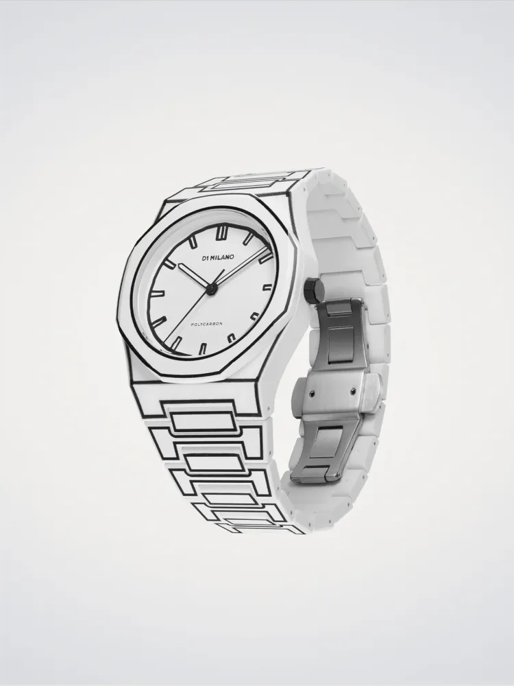 D1 Milano White Sketch Polycarbon 40,5 mm D1-PCBJ34